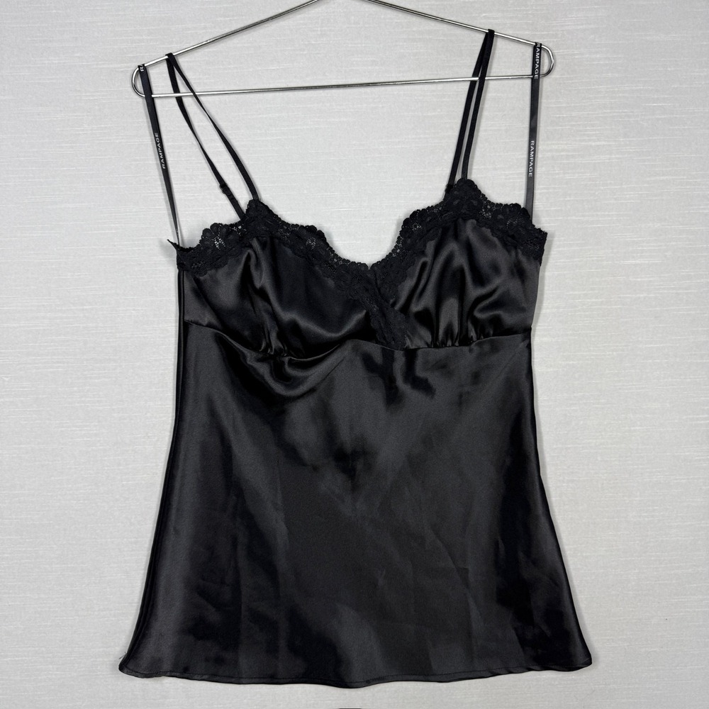 Rampage Camisole Size XL Black Floral Lace Y2K NWT